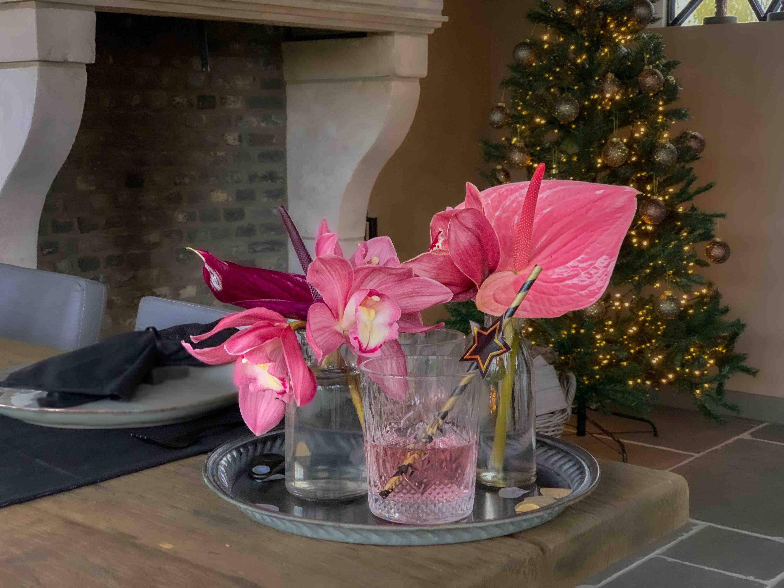 Festive with Anthurium and Cymbidium