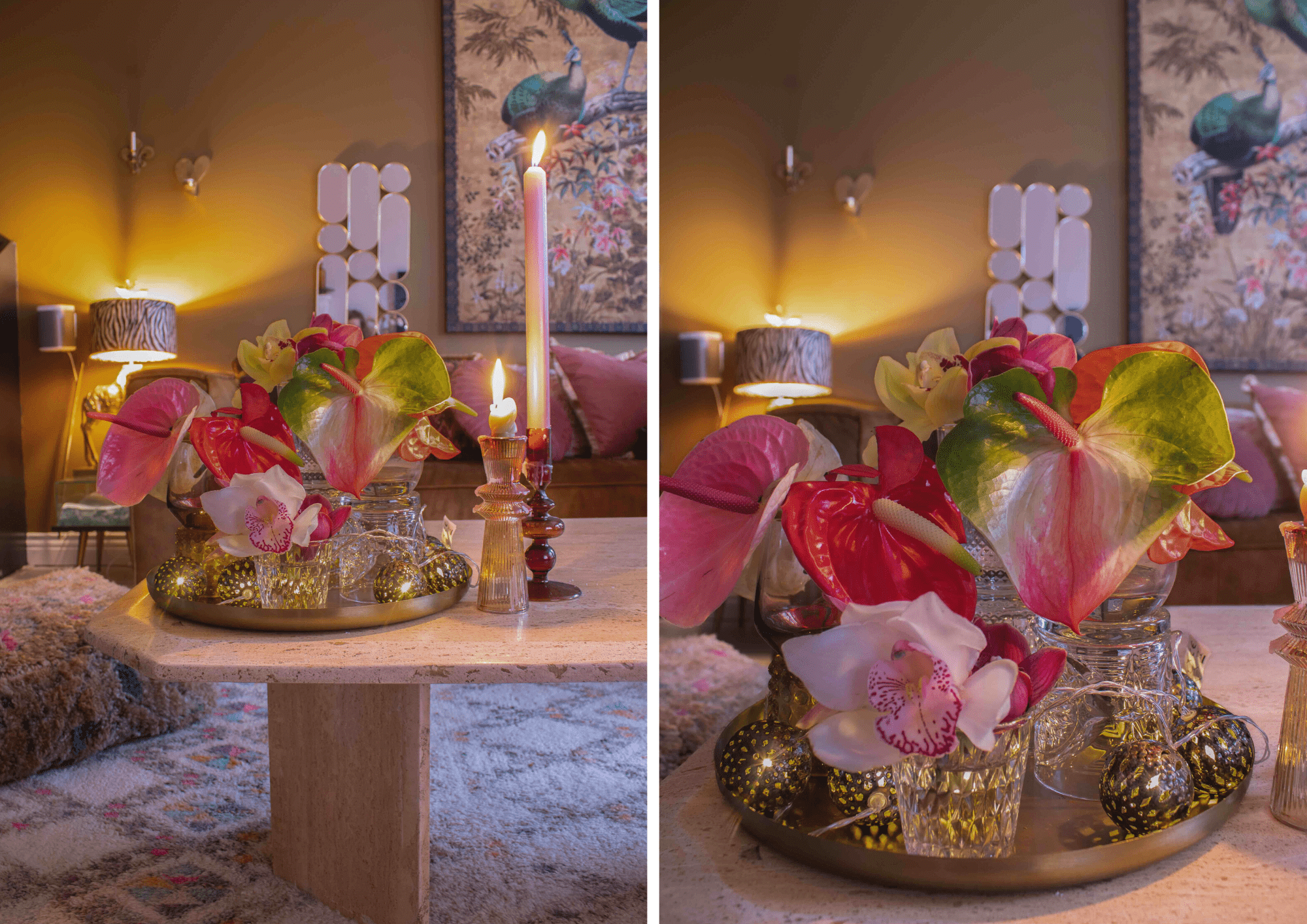 Christmas with colourful Anthuriums