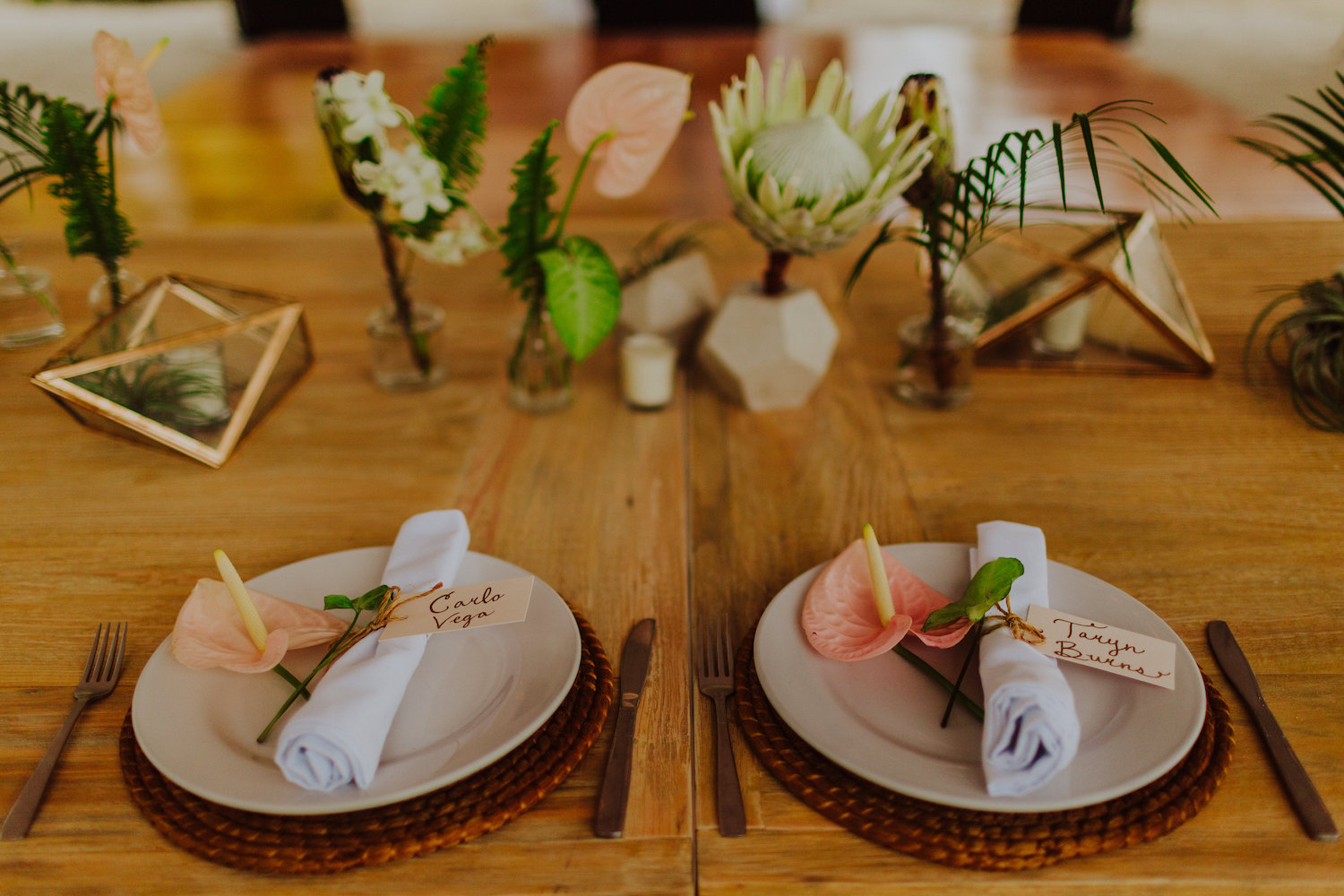 Namenskarten Hochzeit anthurium Blumen