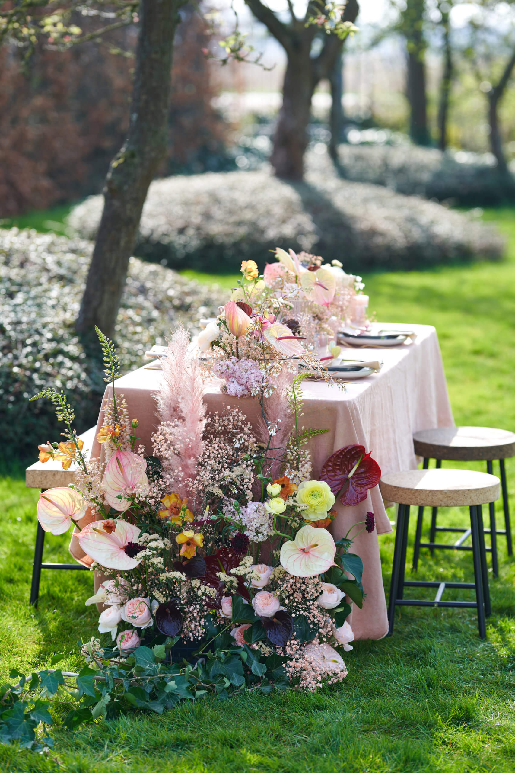 Bloemstuk inspiratie: bruiloft decoratie met anthurium bloemen