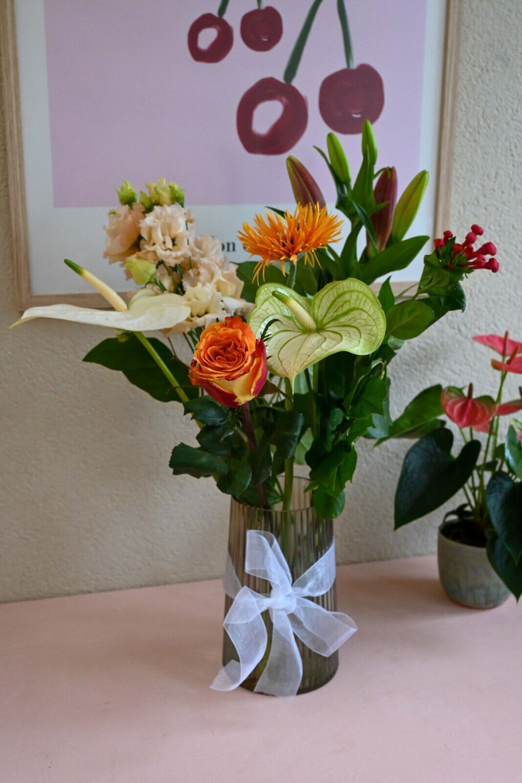 Valentijnsboeket met Anthuriums