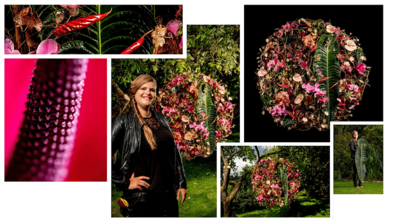 créations avec des anthuriums par le maître fleuriste Hanneke Frankema