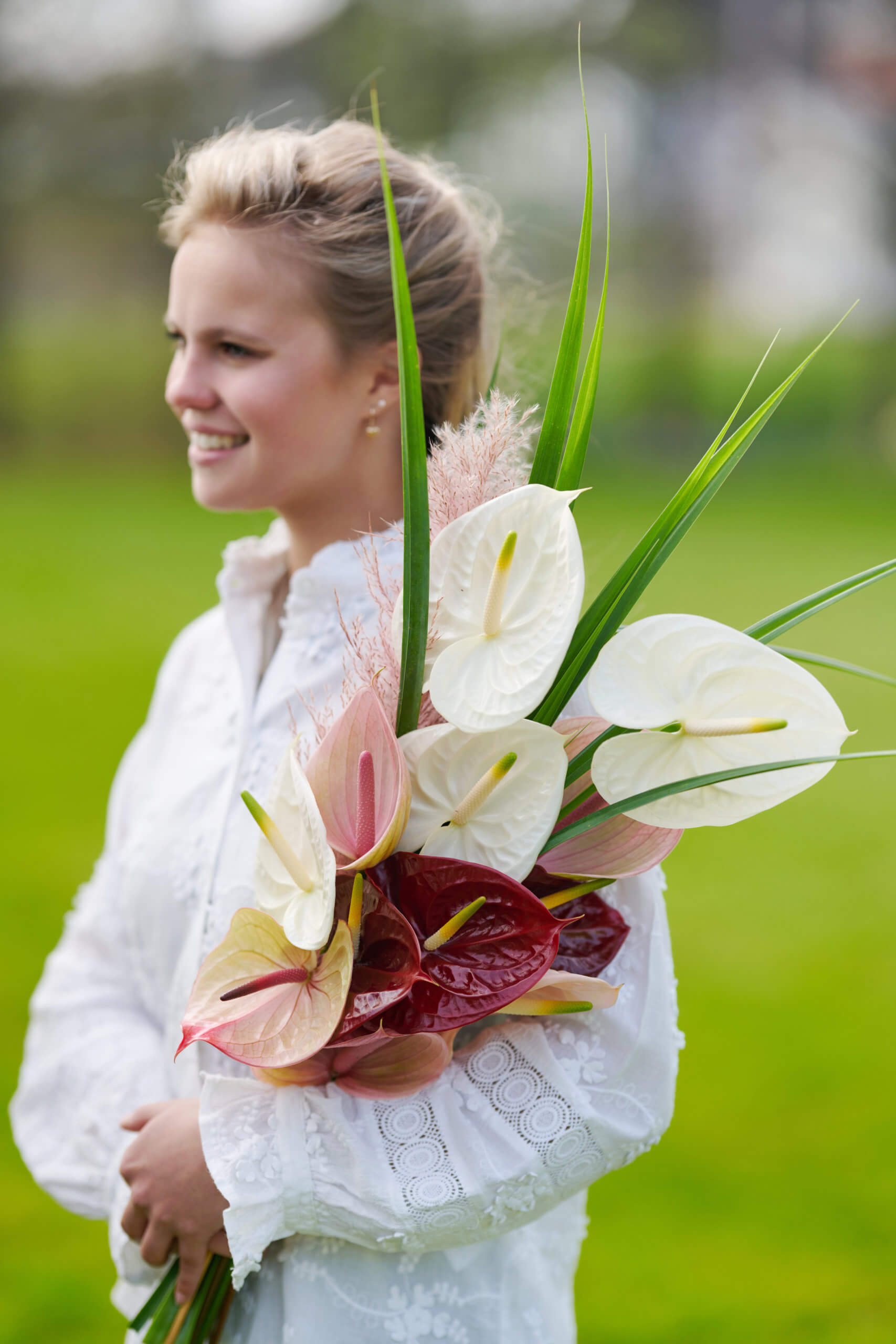 Anthurium bloemen als bruidsboeket