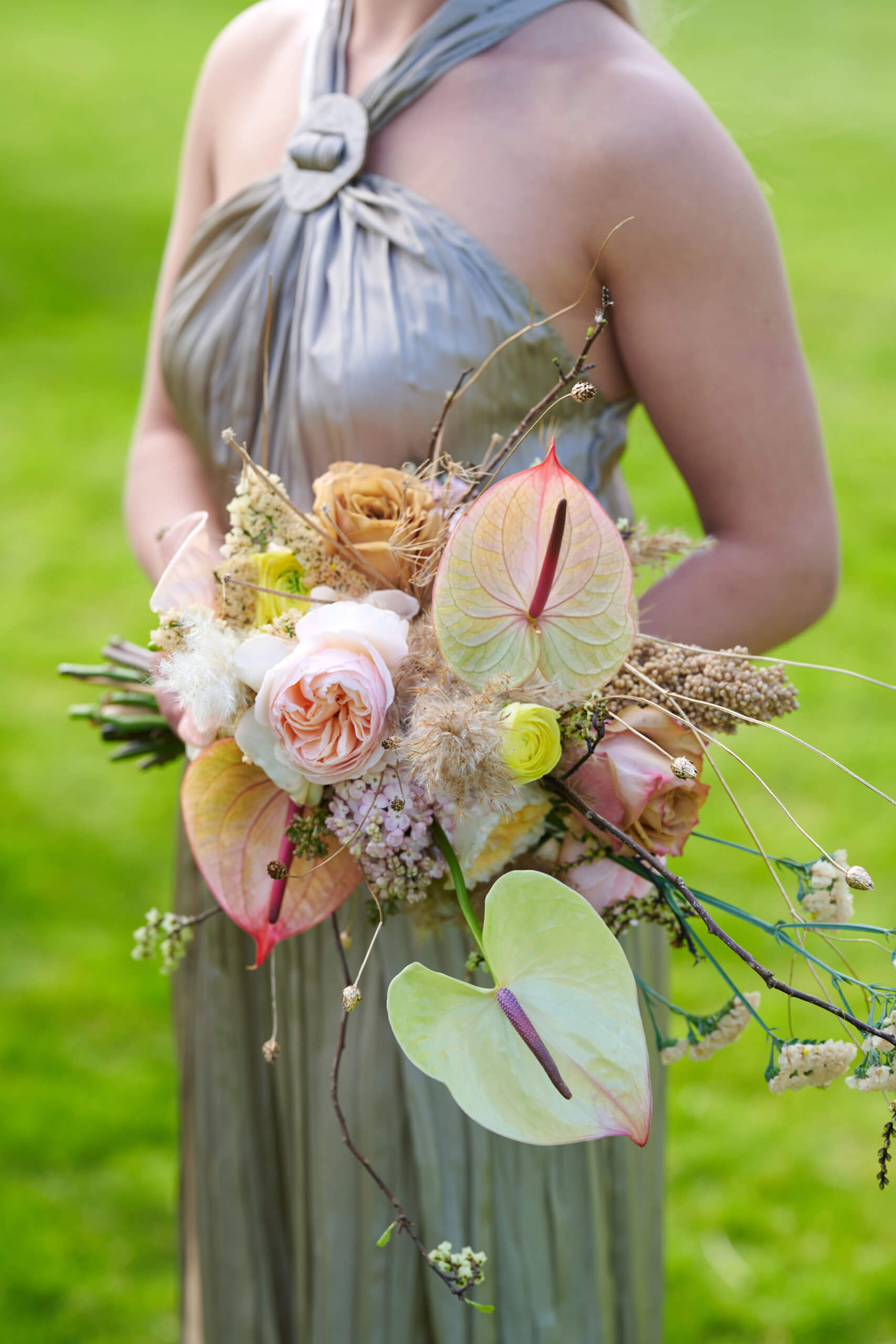 Anthurium bloemen als bruidsboeket