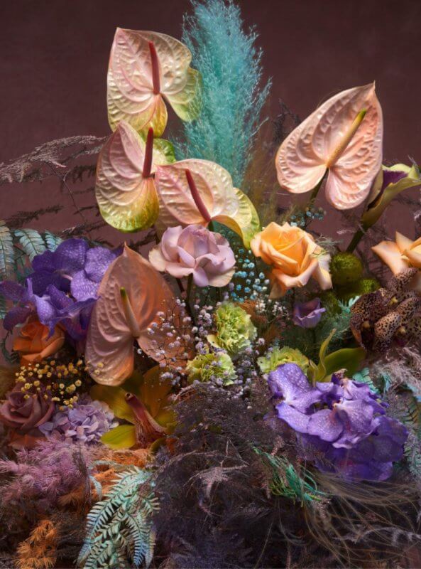 Trend: geverfde anthurium bloemen